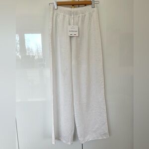 Valentina Naldi White Linen Pants size Medium NWT